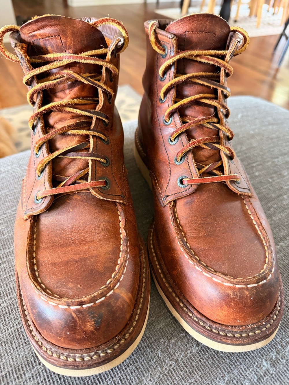 Red Wing Shoes Brown Leather Moc Toe Work Boots